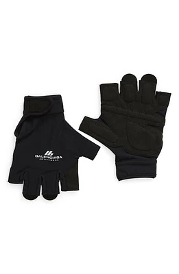 Balenciaga Activewear Fingerless Gloves 1081 Black/Reflective at Nordstrom,