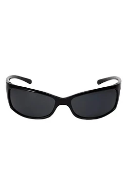 Fifth & Ninth Rocket 67mm Polarized Wraparound Sunglasses in Black/Black at Nordstrom