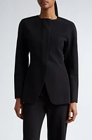 Max Mara Girone Collarless Jersey Jacket Black at Nordstrom,