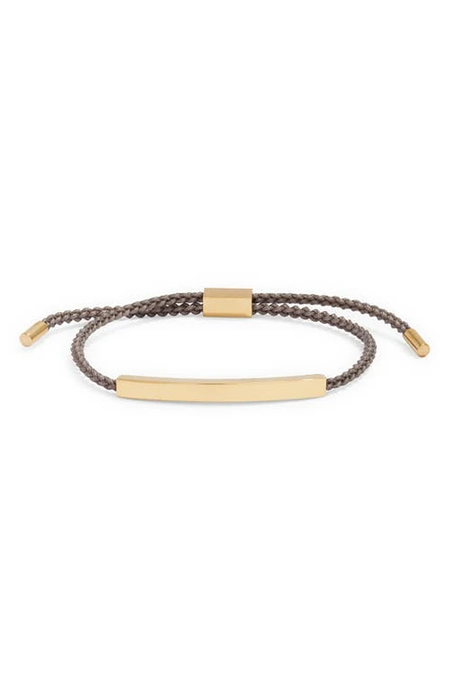 CLIFTON WILSON Braided Bar Charm Slider Bracelet in Grey/gold at Nordstrom