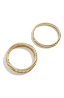 BaubleBar Ribbed Set of 2 Bangles in Gold at Nordstrom