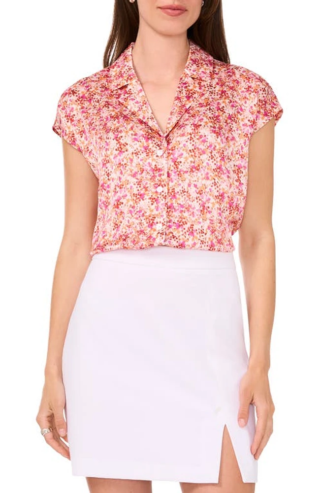 halogen(r) Cap Sleeve Camp Shirt Seashell Pink at Nordstrom,