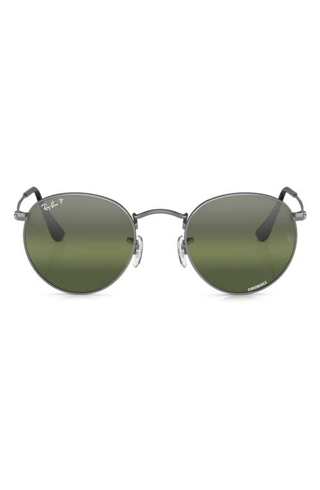 Ray-Ban 53mm Round Polarized Sunglasses in Gunmetal at Nordstrom