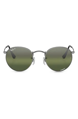 Ray-Ban 53mm Round Polarized Sunglasses in Gunmetal at Nordstrom