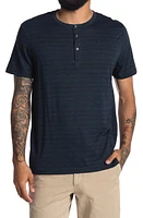 Threads 4 Thought Stripe Print Short Sleeve Henley Midnight at Nordstrom,