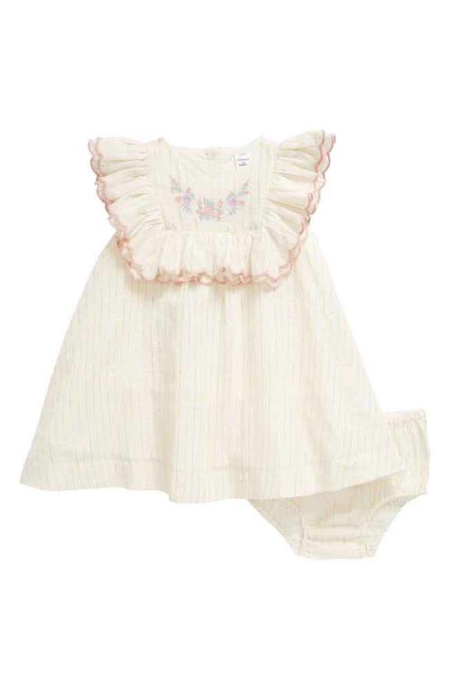 Nordstrom Embroidered Apron Dress & Bloomers Set Ivory Egret at Nordstrom,