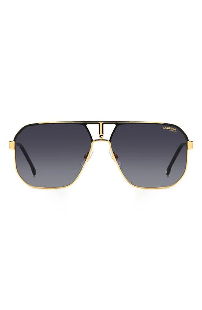 Carrera Eyewear 62mm Oversize Navigator Sunglasses in Matte Black /Grey Shaded at Nordstrom