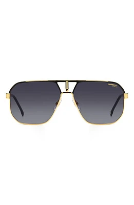 Carrera Eyewear 62mm Oversize Navigator Sunglasses in Matte Black /Grey Shaded at Nordstrom