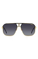 Carrera Eyewear 62mm Oversize Navigator Sunglasses in Matte Black /Grey Shaded at Nordstrom