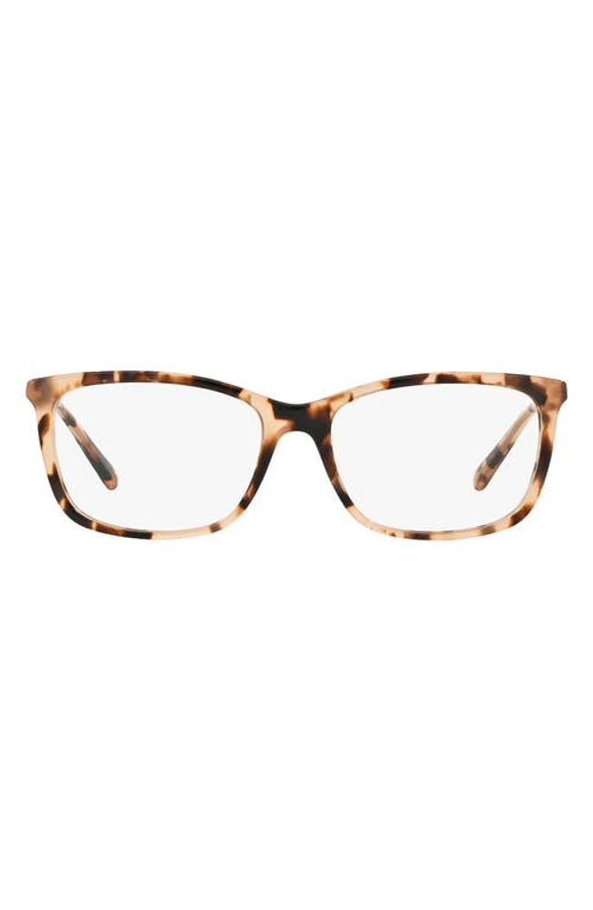 Michael Kors 52mm Square Optical Glasses in Pink Tort at Nordstrom