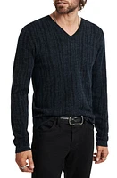 John Varvatos Bandera Rib Wool Blend V-Neck Sweater at Nordstrom,