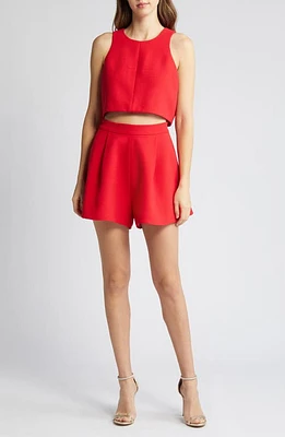 Black Halo Sanibel Crop Top & High Waist Shorts Set in Wildfire at Nordstrom, Size 8