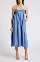 MELLODAY Textured Midi Dress Coronet Blue at Nordstrom,