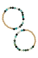 The Healer's Collection N6 Happiness/Ease Set of 2 Healer's Bracelets in Yellow Gold at Nordstrom