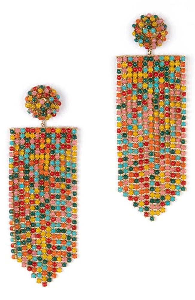 Deepa Gurnani Fanning Crystal Drop Earrings in Red Multi at Nordstrom