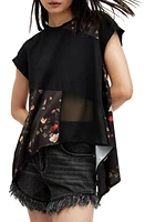 AllSaints Zala Kora High-Low Shirt Black at Nordstrom,