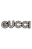 Gucci Crystal & Stud Barrette in Black at Nordstrom