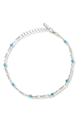 Argento Vivo Sterling Silver Turquoise Figaro Chain Bracelet at Nordstrom