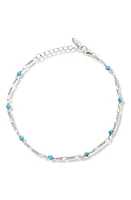 Argento Vivo Sterling Silver Turquoise Figaro Chain Bracelet at Nordstrom