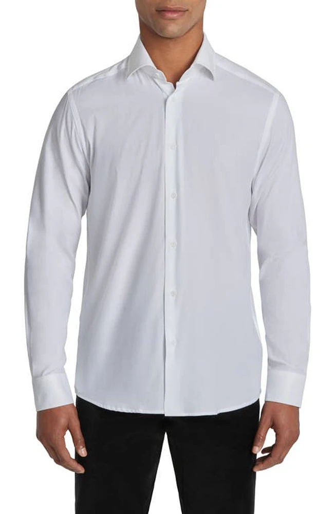 Jack Victor Aurelio Cotton & Silk Blend Dress Shirt White at Nordstrom,