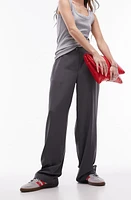 Topshop Tonic Low Slug Straight Leg Trousers Grey at Nordstrom, Us