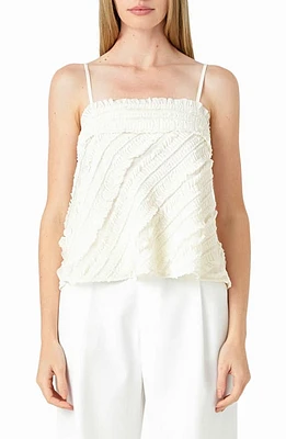 Endless Rose Ruffle Sleeveless Top Cream at Nordstrom,