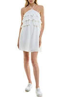 Speechless Tiered Halter Seersucker Minidress White at Nordstrom,