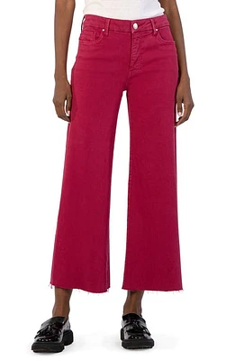 KUT from the Kloth Meg Fab Ab Raw Hem High Waist Ankle Wide Leg Jeans at Nordstrom,