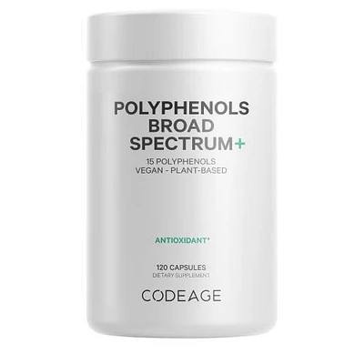 Codeage Polyphenols Broad Spectrum, Vegan Superfood, Organic Blueberry, Quercetin, Pomegranate, Açai, 120 ct in White at Nordstrom