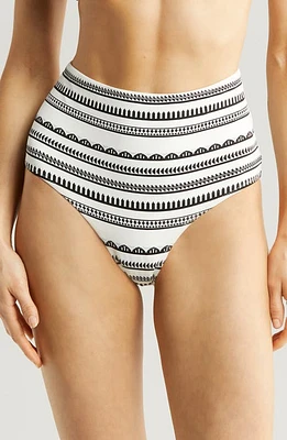 lemlem Elsi Tie Back High Waist Bikini Bottoms Yani Black at Nordstrom,