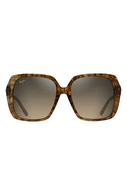 Maui Jim Poolside 55mm Polarized Square Sunglasses in Caramel Tiger at Nordstrom