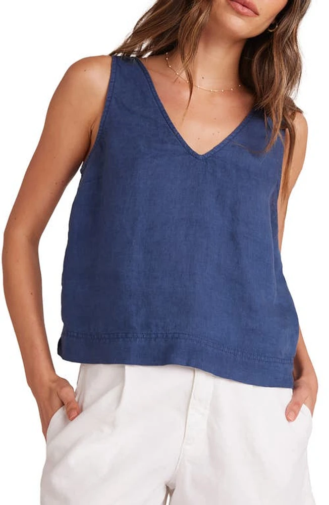 Bella Dahl Button Back Linen Tank Brazilian Navy at Nordstrom,