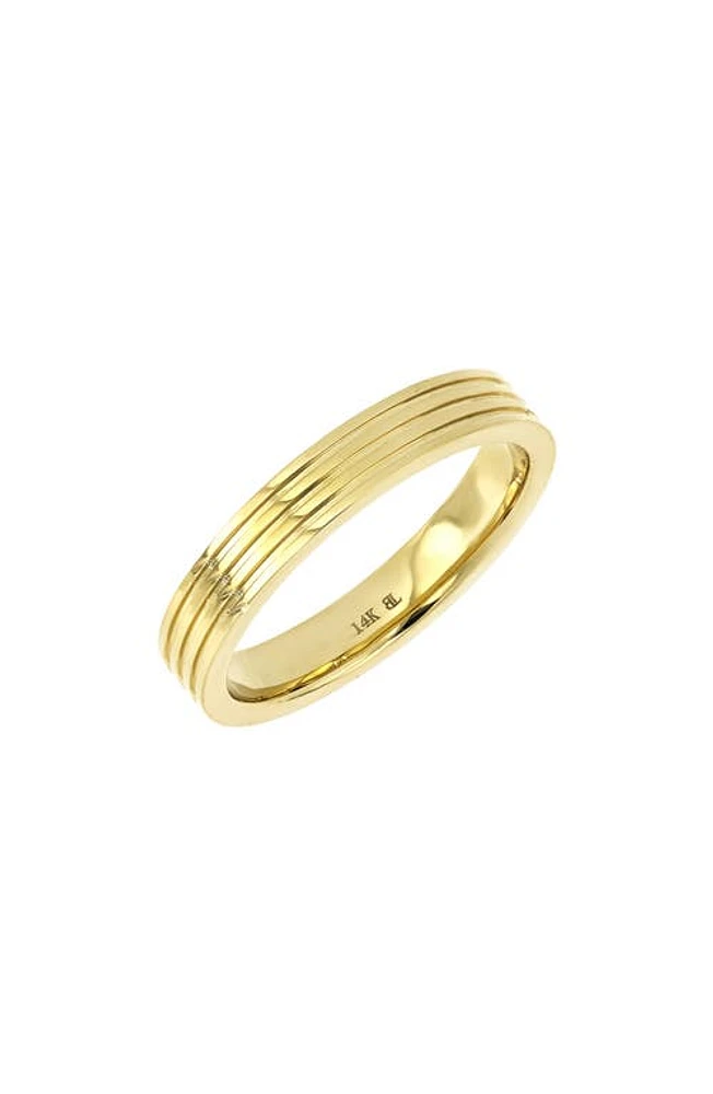 Bony Levy Men's Stripe 14K Gold Ring Yellow at Nordstrom,