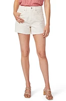 PAIGE Dani High Waist Raw Hem Denim Shorts Light Blonde Distressed at Nordstrom,