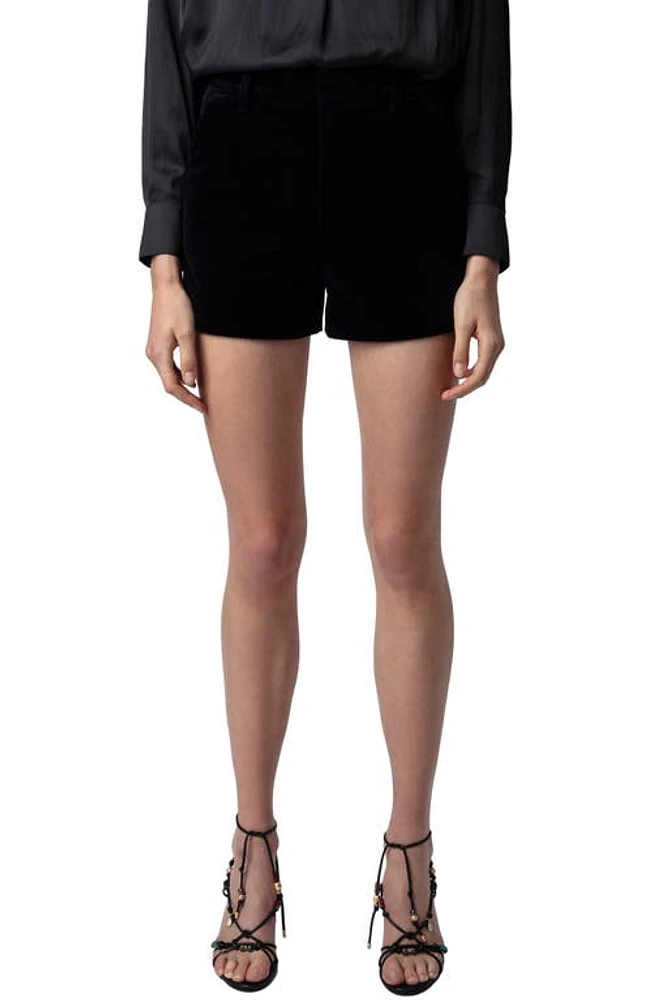 Zadig & Voltaire Cotton Velvet Shorts in Encre at Nordstrom, Size 4 Us