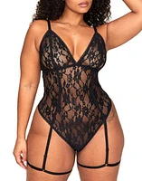 Adore Me Clarisse Bodysuit Lingerie Black at Nordstrom