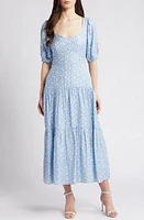 Chelsea28 Floral Tiered Puff Sleeve Maxi Dress at Nordstrom,