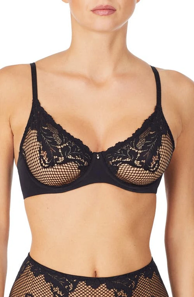 Le Mystère Lace Allure Unlined Underwire Bra Black at Nordstrom,