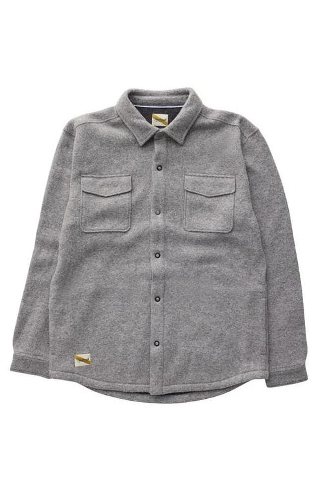 Tracksmith Men's New England Overshirt Frost Gray/charcoal at Nordstrom,