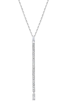 Mindi Mond Baguette Diamond Deco Bar Pendant Necklace in Platinum at Nordstrom, Size 8.5 Us