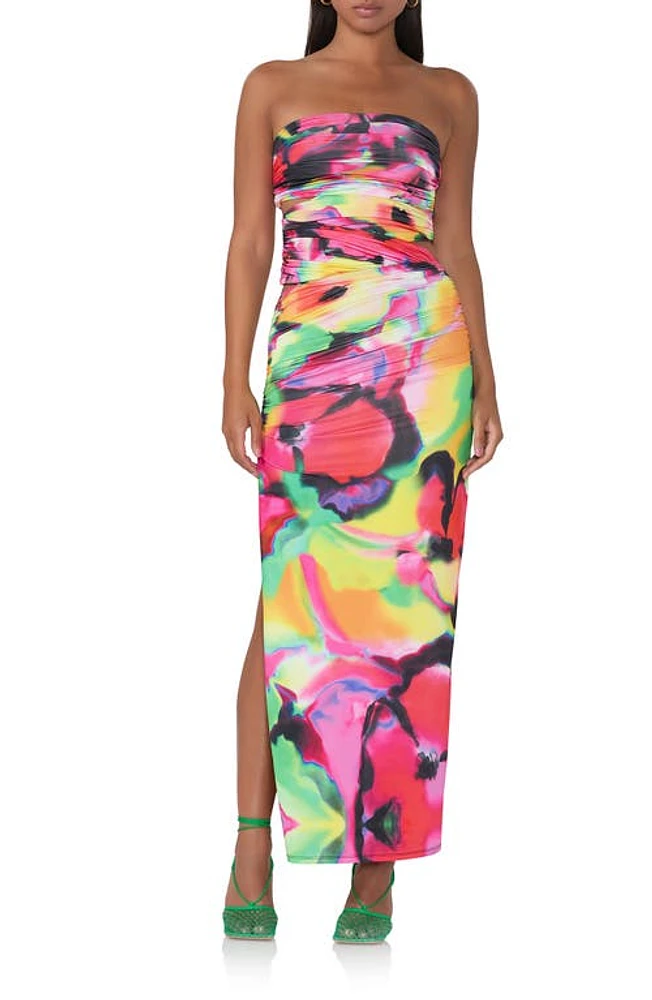 AFRM Lavonne Strapless Body-Con Dress Spray Floral at Nordstrom,