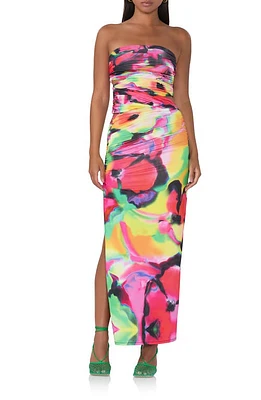 AFRM Lavonne Strapless Body-Con Dress Spray Floral at Nordstrom,