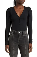 FRAME Puff Shoulder Rib Henley at Nordstrom,