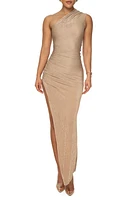 JLUXLABEL Eden One-Shoulder Dress Beige at Nordstrom,