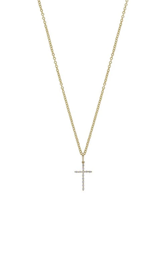 Bony Levy Diamond Cross Pendant Necklace in Yellow Gold/Diamond at Nordstrom, Size 18 In