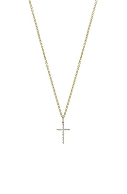 Bony Levy Diamond Cross Pendant Necklace in Yellow Gold/Diamond at Nordstrom, Size 18 In