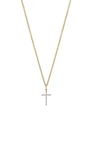 Bony Levy Diamond Cross Pendant Necklace in Yellow Gold/Diamond at Nordstrom, Size 18 In