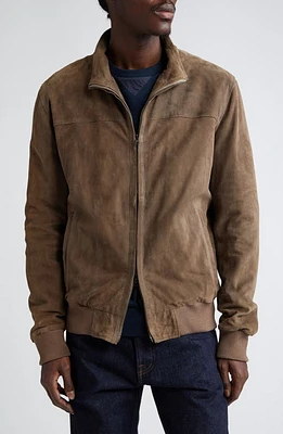 Herno Suede Bomber Jacket 2600 Taupe at Nordstrom, Us