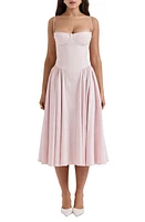 HOUSE OF CB Samaria Corset Fit & Flare Dress in Pink Salt at Nordstrom, Size X-Large A