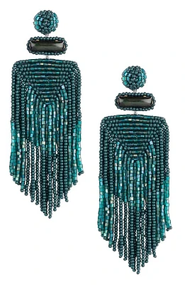 Deepa Gurnani Jody Fringe Drop Earrings in Emerald at Nordstrom